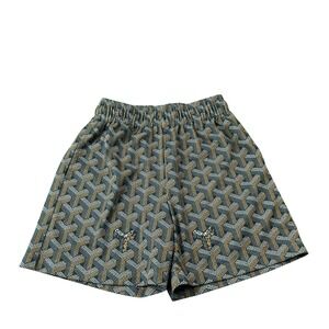 Bravest Studios Gray orange  Geometric Mesh Basketball Short Size Small
